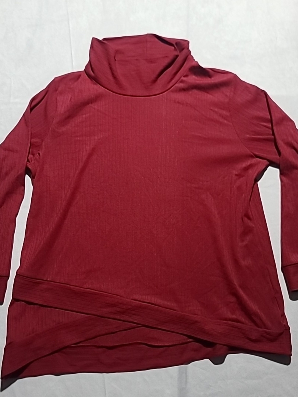 Creation Long Sleeve Shirt Dressy Turtle Neck Red Size XXL